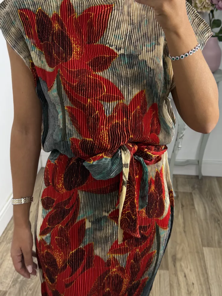 Vestido Catalina estampado rojo