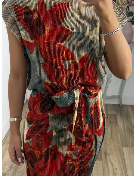 Vestido Catalina estampado rojo