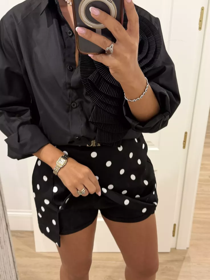 Falda pantalón lunares negra y blanca
