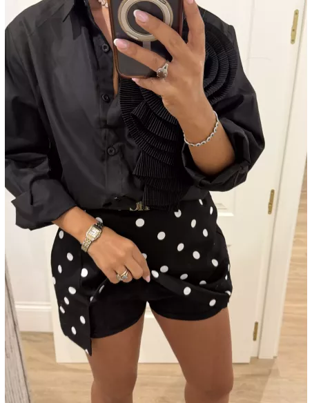 Falda pantalón lunares negra y blanca