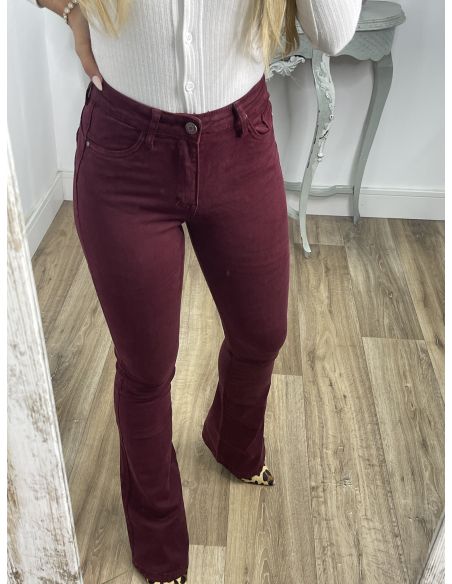 Jeans Iria burdeos de campana