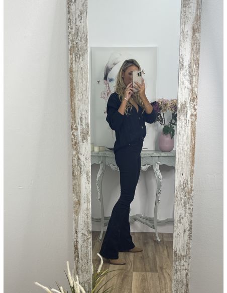 Jeans Iria vaquero negro de campana