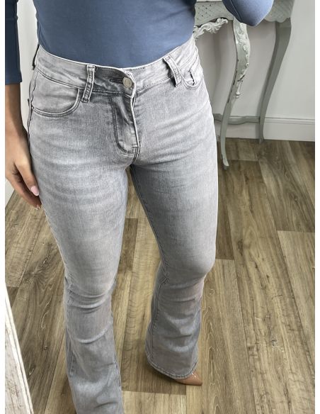 Jeans Iria gris claro de campana