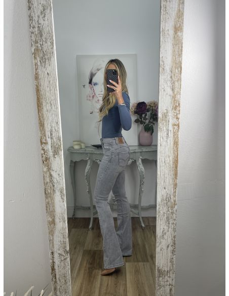 Jeans Iria gris claro de campana