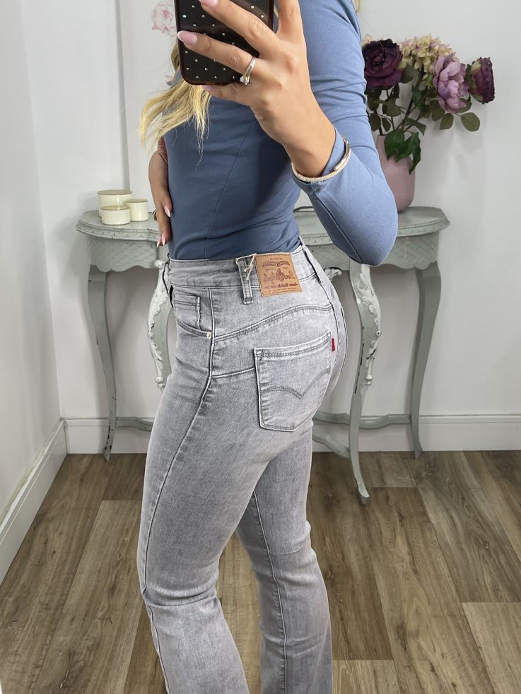 Jeans Iria gris claro de campana