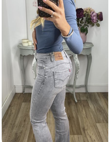 Jeans Iria gris claro de campana