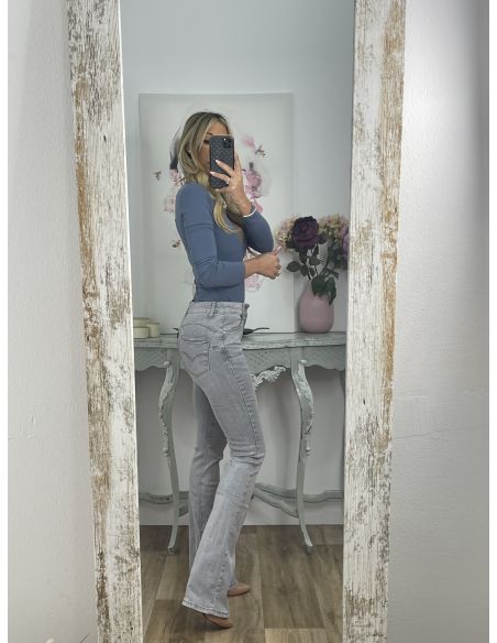 Jeans Iria gris claro de campana