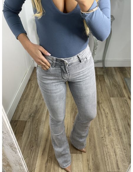 Jeans Iria gris claro de campana