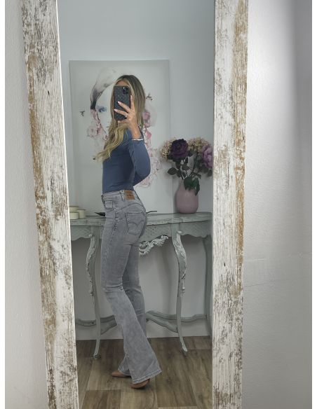 Jeans Iria gris claro de campana