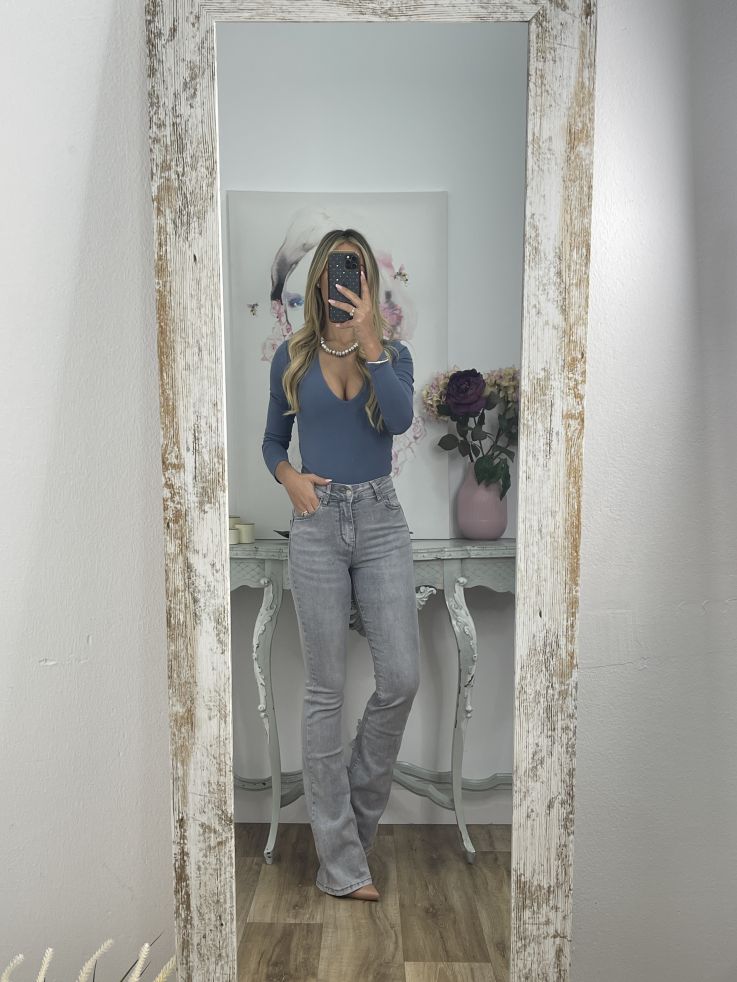 Jeans Iria gris claro de campana