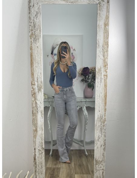 Jeans Iria gris claro de campana