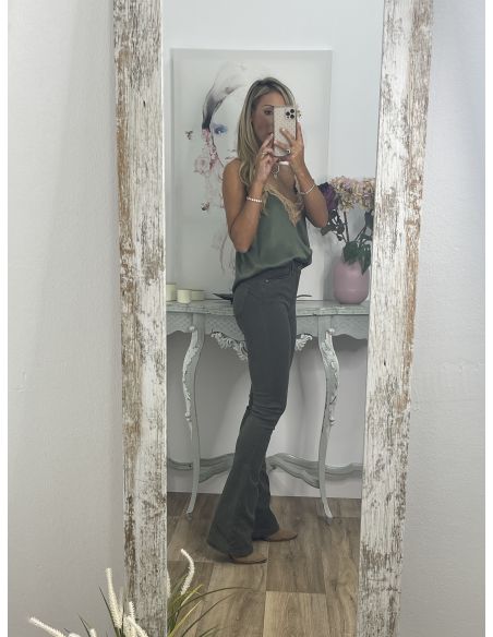 Jeans Iria vaquero verde de campana