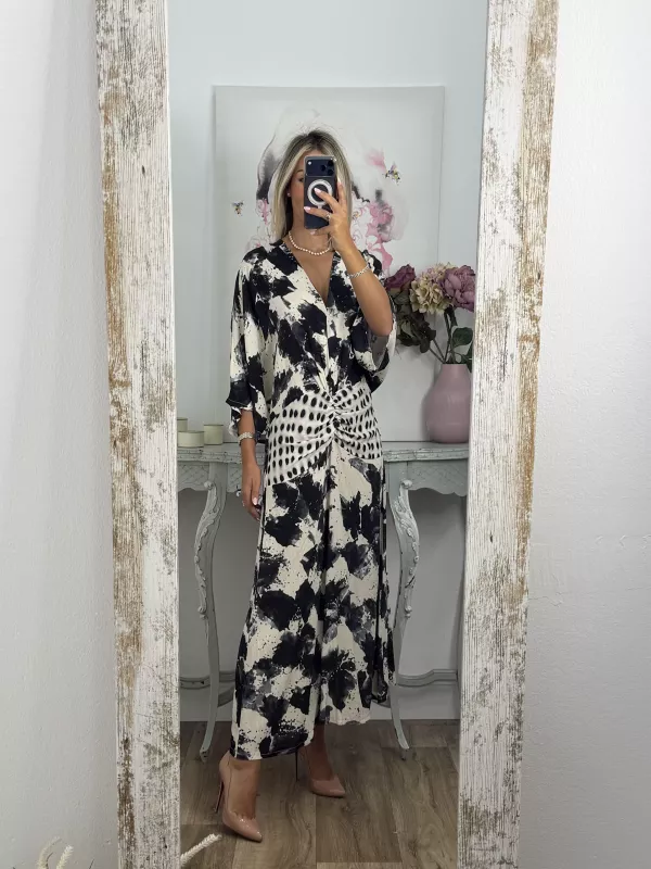 Vestido Natalia estampado negro