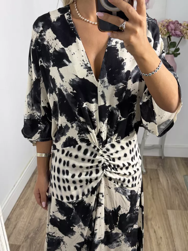 Vestido Natalia estampado negro