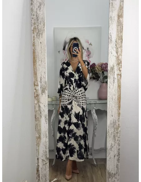 Vestido Natalia estampado negro