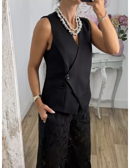 Chaleco cruzado negro