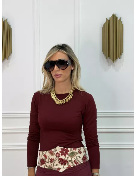 Fajín estampado beige y burdeos (3)