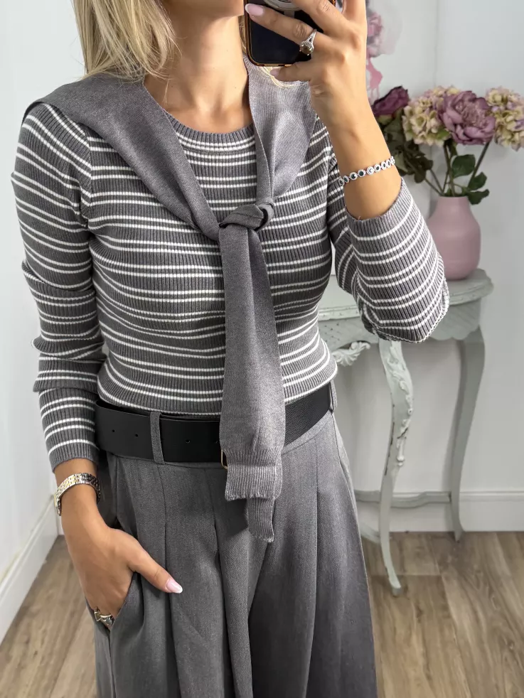 Jersey Tania de rayas gris