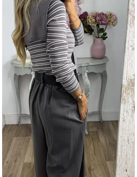 Jersey Tania de rayas gris