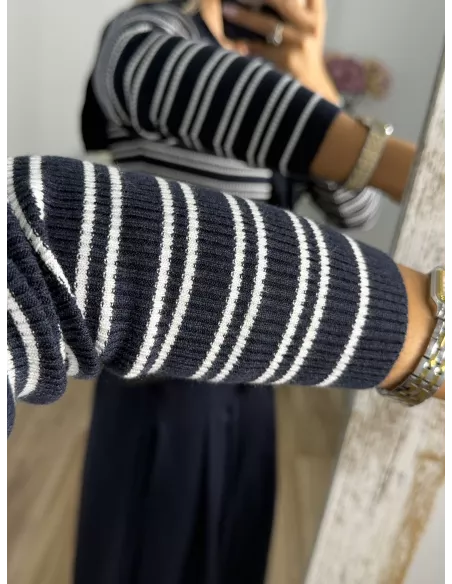Jersey Tania de rayas azul marino