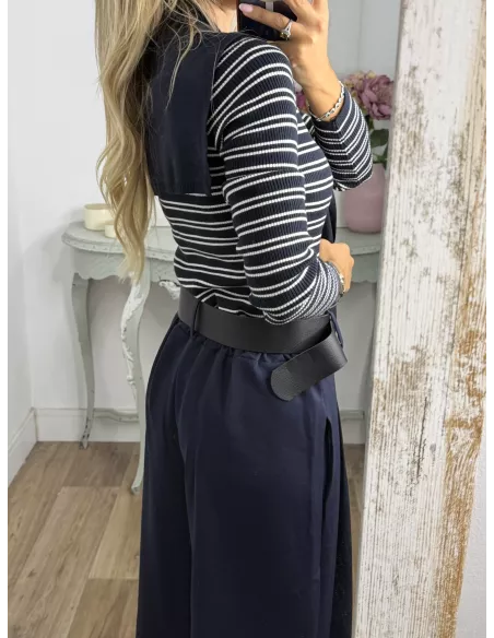 Jersey Tania de rayas azul marino