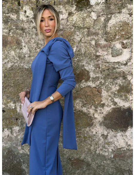 Vestido Josefin azul lazo