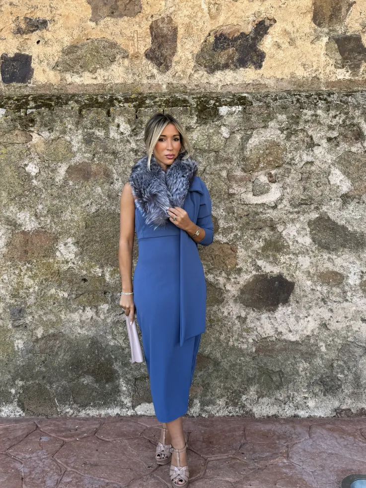 Vestido Josefin azul lazo