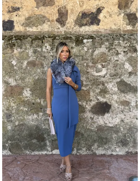 Vestido Josefin azul lazo
