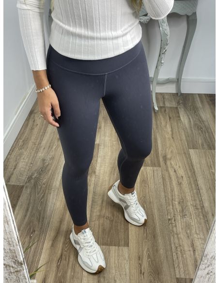 Leggins azul grisáceo tiro alto liso