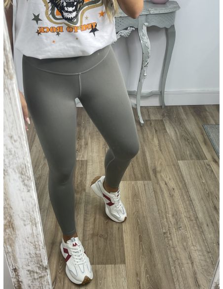 Leggins verde tiro alto liso