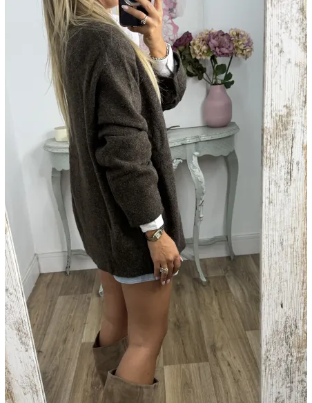 Jersey Laura cuello pico choco