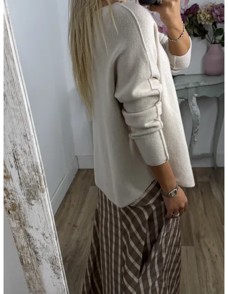 Jersey Selena beige con tachuelas