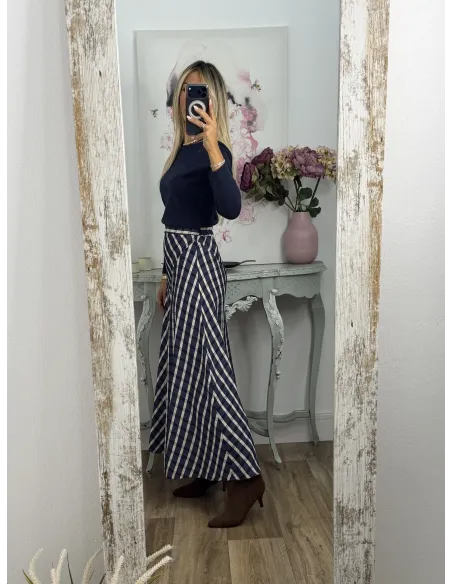 Falda Mikaela cuadros azul