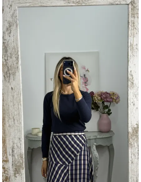 Falda Mikaela cuadros azul
