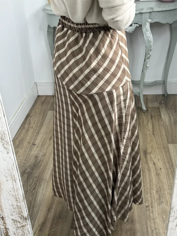 Falda Mikaela cuadros beige