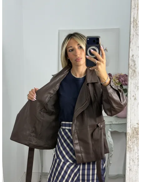 Chaqueta Kaila polipiel choco