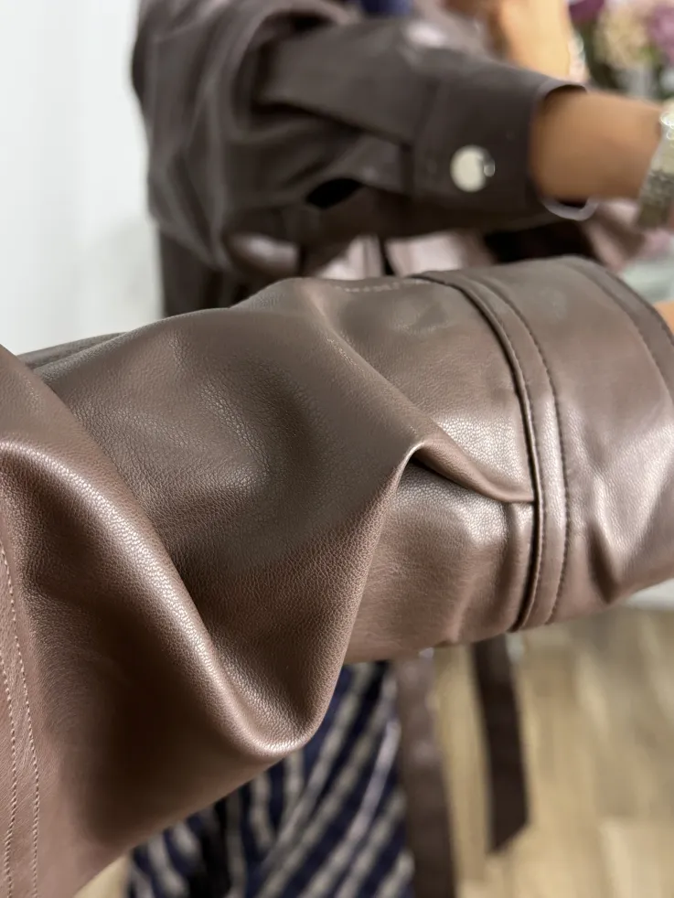 Chaqueta Kaila polipiel choco
