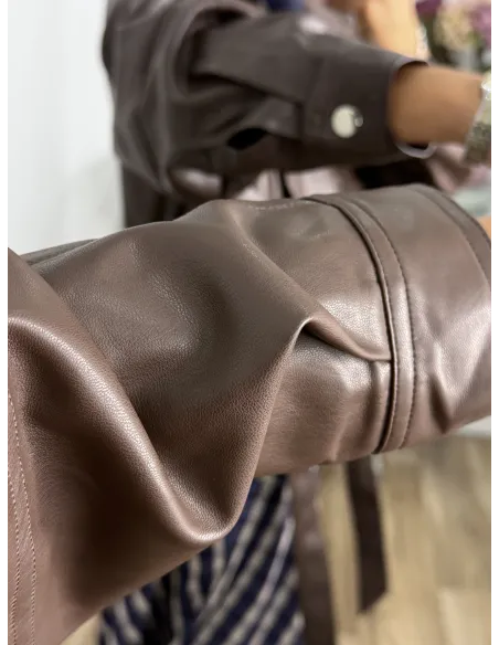 Chaqueta Kaila polipiel choco