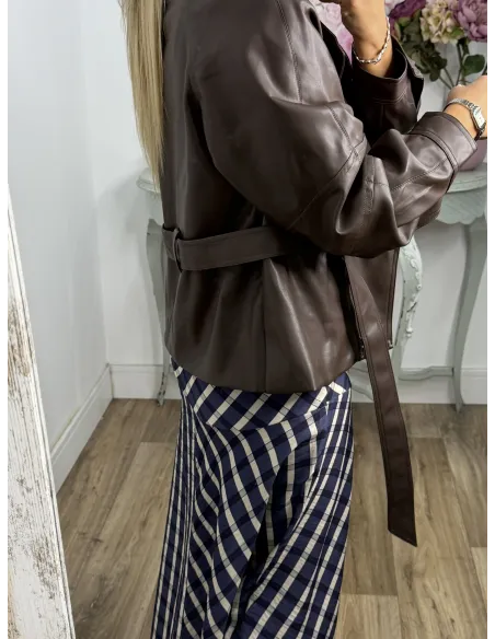 Chaqueta Kaila polipiel choco