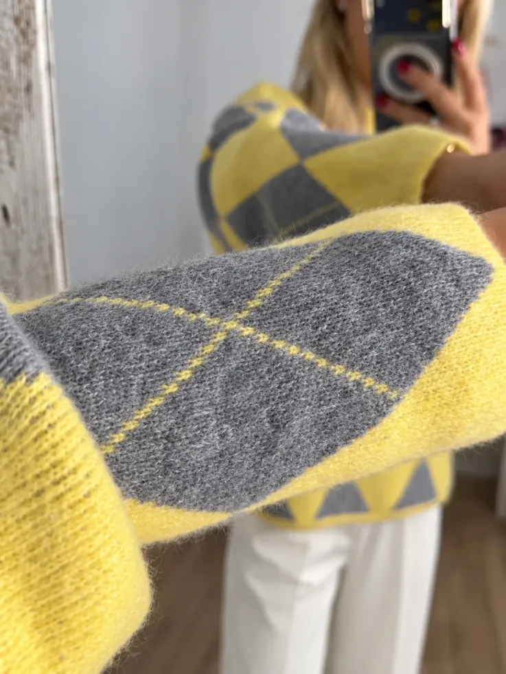 Jersey Rombo amarillo y gris