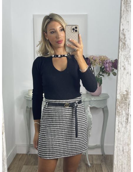 Jersey detalle perla negro