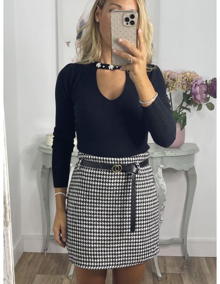 Jersey detalle perla negro