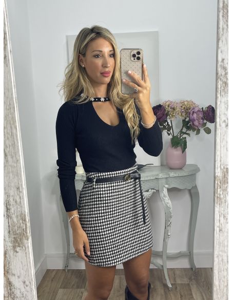 Jersey detalle perla negro