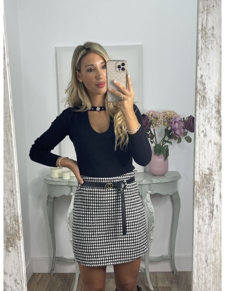 Jersey detalle perla negro