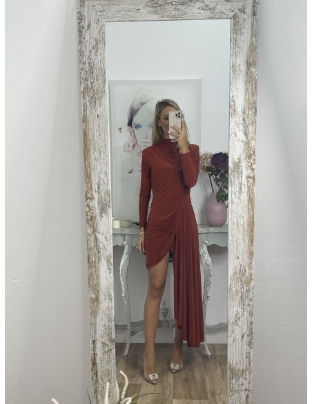 Vestido Cascada teja
