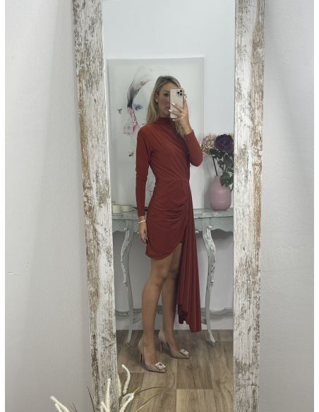 Vestido Cascada teja