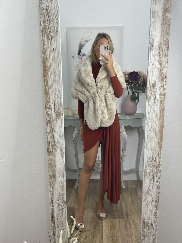 Vestido Cascada teja