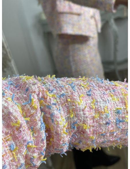 Falda tweed rosa