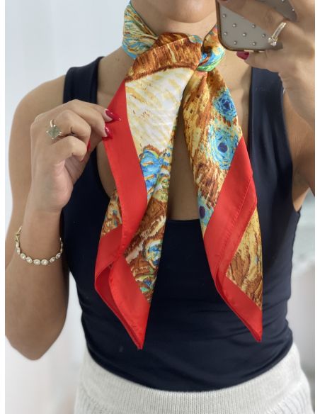 Pañuelo cuello ribete rojo