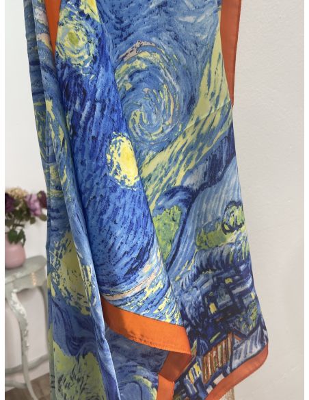 Pañuelo cuello ribete naranja